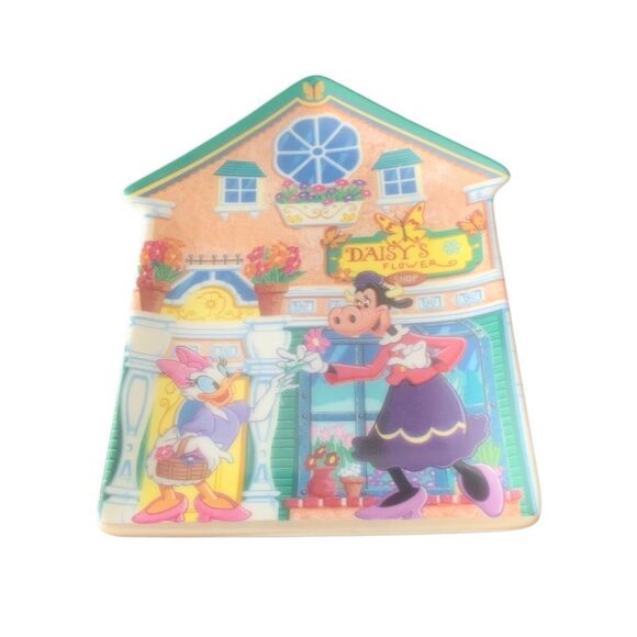 Vintage Disney Retired Daisy’s Flower Shop Mickey’s Village House Plaque - Picture 2 of 6